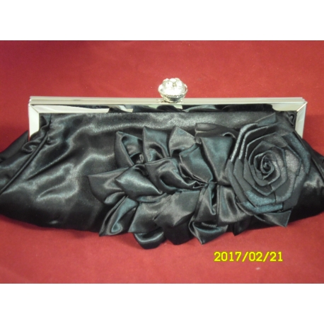 POCHETTE CERIMONIA RASO SATINATO CON ROSE E.CORTI ART. 38227