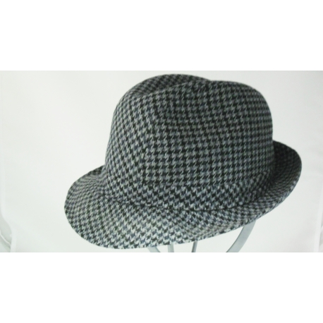 CAPPELLO STILE BORSALINO MISTO LANA SCOZZESE