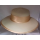 CAPPELLO CERIMONIA BEIGE CON NASTRO IN RASO