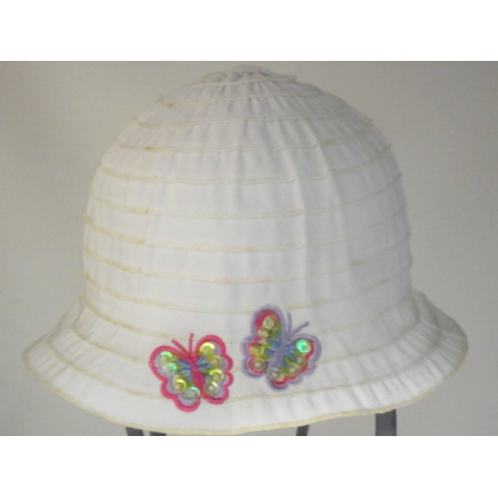 CLOCHE BIMBA BIANCA CON FARFALLE