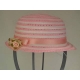 CAPPELLO CERIMONIA BIMBA SISAL BIANCA E ROSA