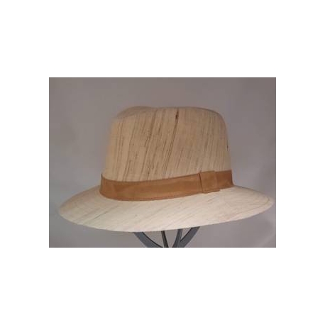 CAPPELLO 100% LINO CON CINTURINO SCAMOSCIATO