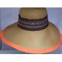 CAPPELLO TESA LARGA AMATI CON NASTRO MULTICOLORE