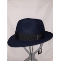 BORSALINO CAPPELLO FEDORA TINTA UNITA BLU