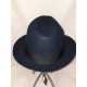 BORSALINO CAPPELLO FEDORA TINTA UNITA BLU