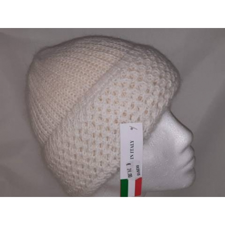 CUFFIA MISTO ANGORA BIANCO