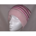 CUFFIA RIGHE ROSA COTONE 100%