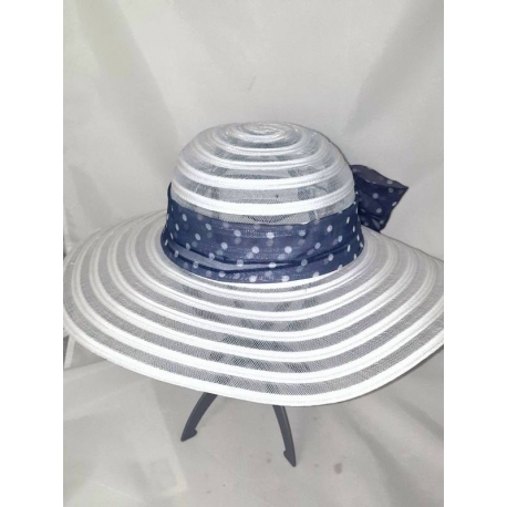 CAPPELLO CERIMONIA BIANCO NASTRO POIS