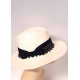 CAPPELLO DONNA PSEUDO PANAMA CON NASTRO PIZZO