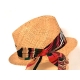 TRILBY IN PAGLIA CON FOULARD MULTICOLORE