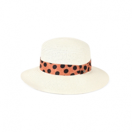 CAPPELLO DONNA PAMELA NATURALE CON NASTRO POIS