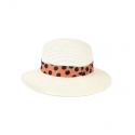 CAPPELLO DONNA PAMELA NATURALE CON NASTRO POIS