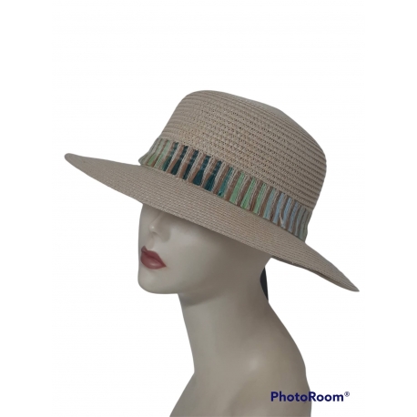 CAPPELLO PAMELA PAPIER CON NASTRO FRANGIE