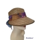 CAPPELLO MODELLO VISIERONE 100% PAGLIA CON FOULARD