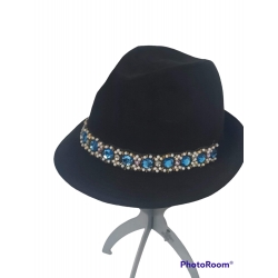 CAPPELLO TRILBY DONNA NERO CON DECORO