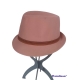 CAPPELLO TRILBY ROSA CON NASTRO A RIGHE COLORATE