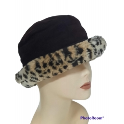 CAPPELLO DONNA SCAMOSCIATO CON PELLICCIA SINTETICA