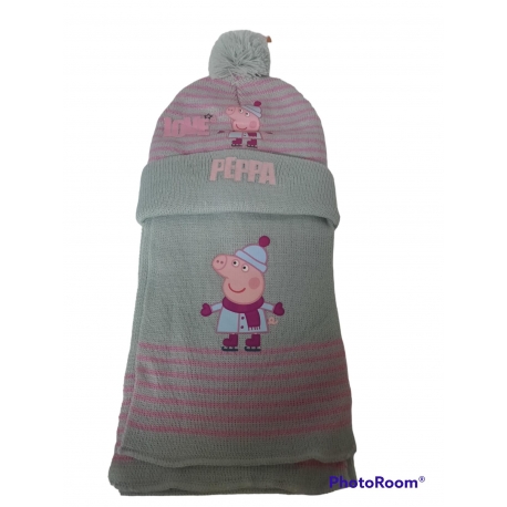 CUFFIA E SCIARPA PEPPA PIG GRIGIO