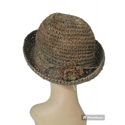 CAPPELLO PAGLIA CON FALDA SU' E GIU'