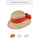 CAPPELLO PAGLIA BAMBINA CON FOULARD 100% PAGLIA