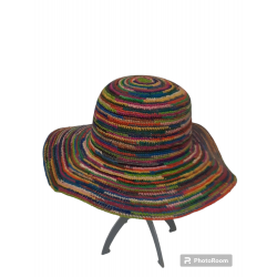 CAPPELLO PAGLIA 100% RAFFIA MULTICOLORE