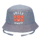 CAPPELLO A SECCHIELLO IN DENIM CON STAMPA SMILE