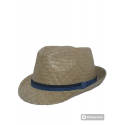 CAPPELLO PAGLIA CANVAS CON FASCIA JEANS